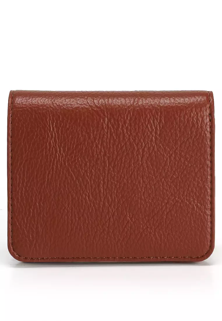 Locked in Gold Logo Plaque Bifold Wallet (nt)