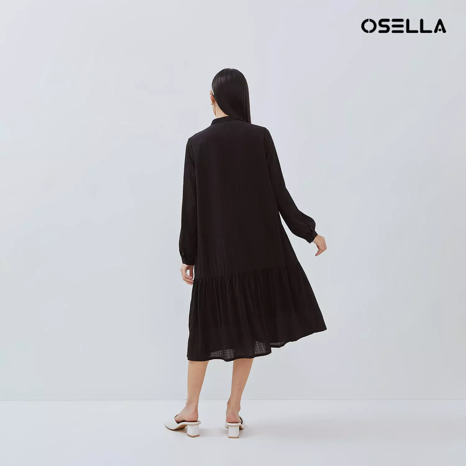 [NEW] Osella Gracia Midi Dress Black 2157500943 |  Midi Dress Lebaran Wanita