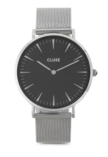 La Bohèesprit outlet 高雄me 刻度顯示不銹鋼網狀圓錶, 錶類, 不銹鋼錶帶