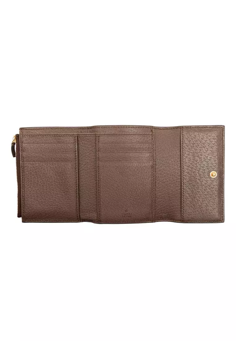 Pre-Loved Gucci Gg Supreme Web Ophidia Trifold Wallet