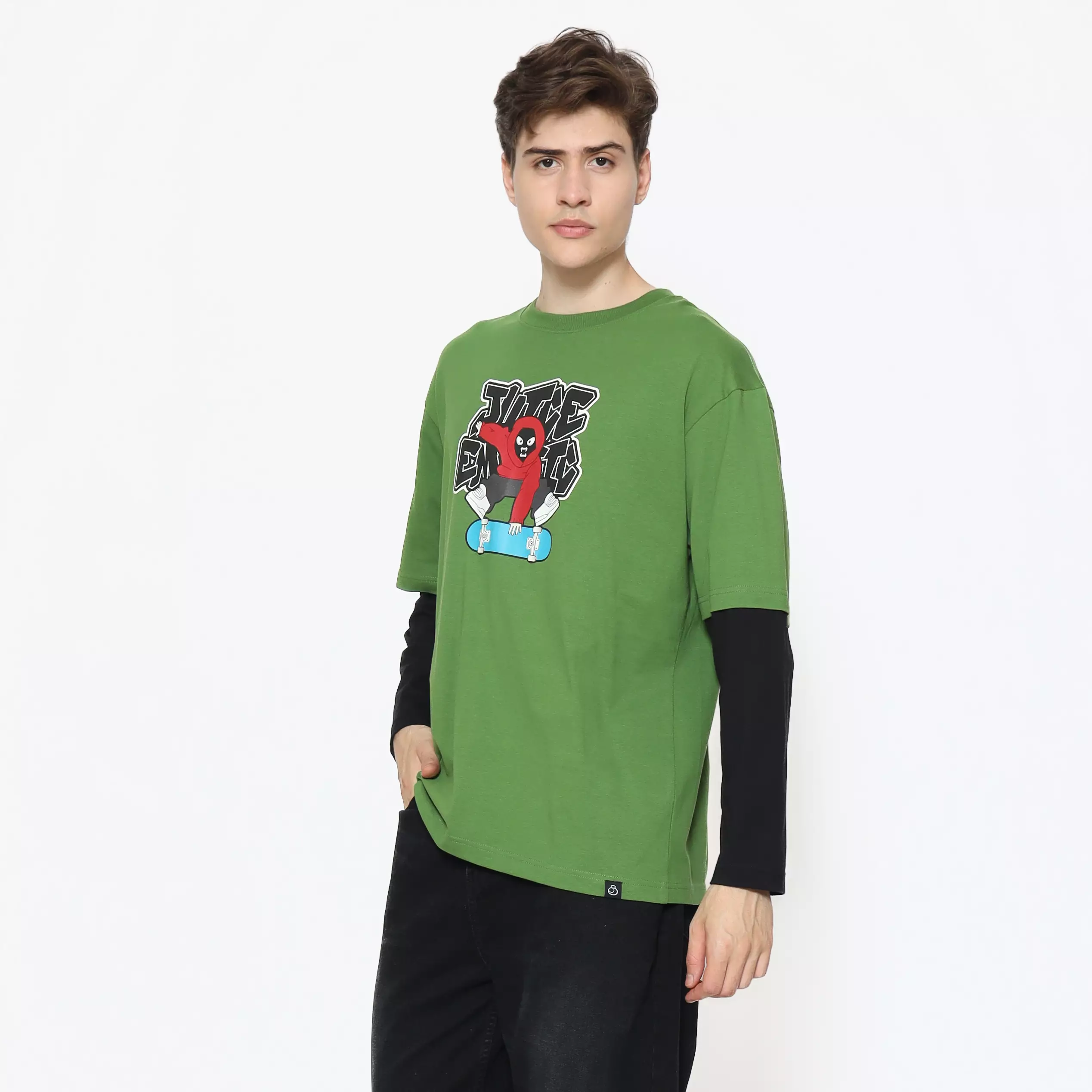 Juice Ematic Kaos Lengan Panjang Pria Vize Oversize Men Long Tee Planet Surf