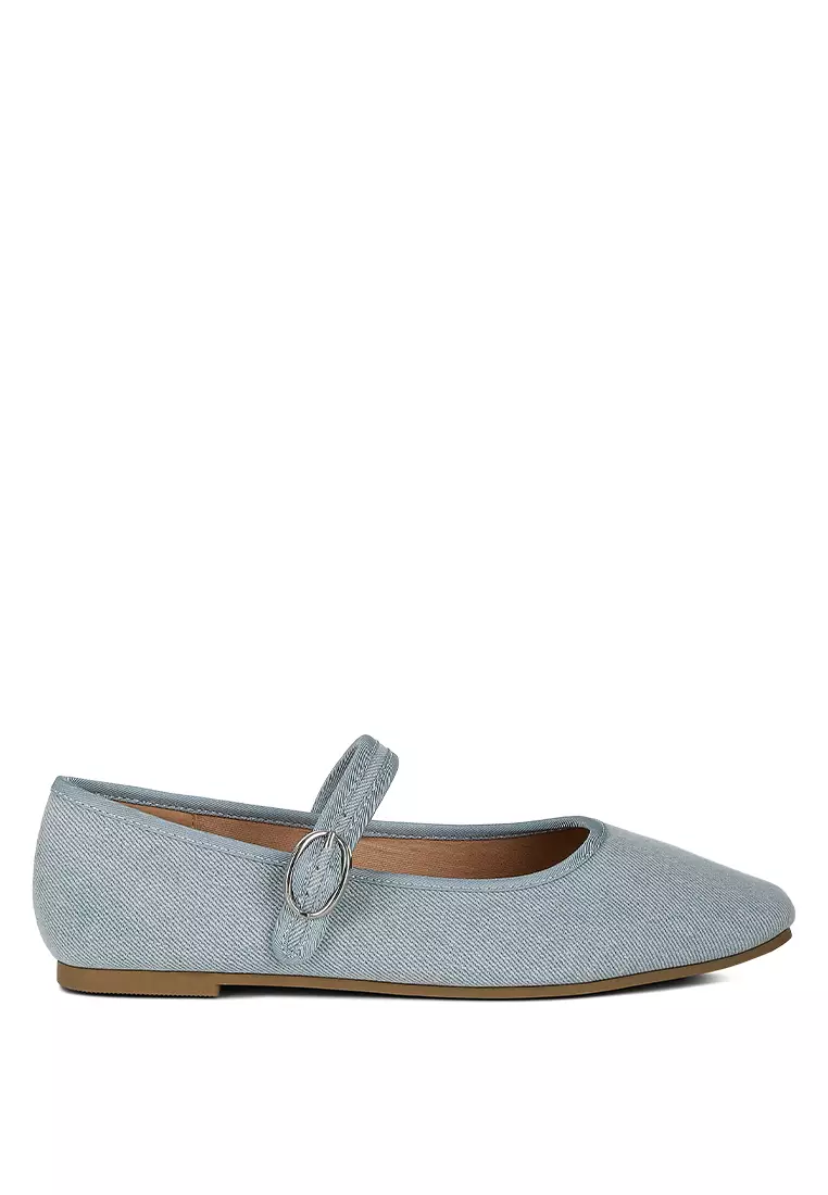 Discount on London Rag  shoes - SKU: Blue Classic Denim Pin Buckle Ballerinas