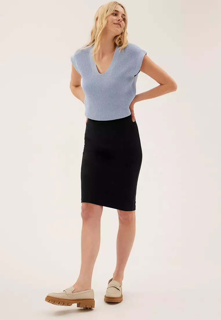 MARKS SPENCER M S Jersey Knee Length Pencil Skirt 2024 Buy
