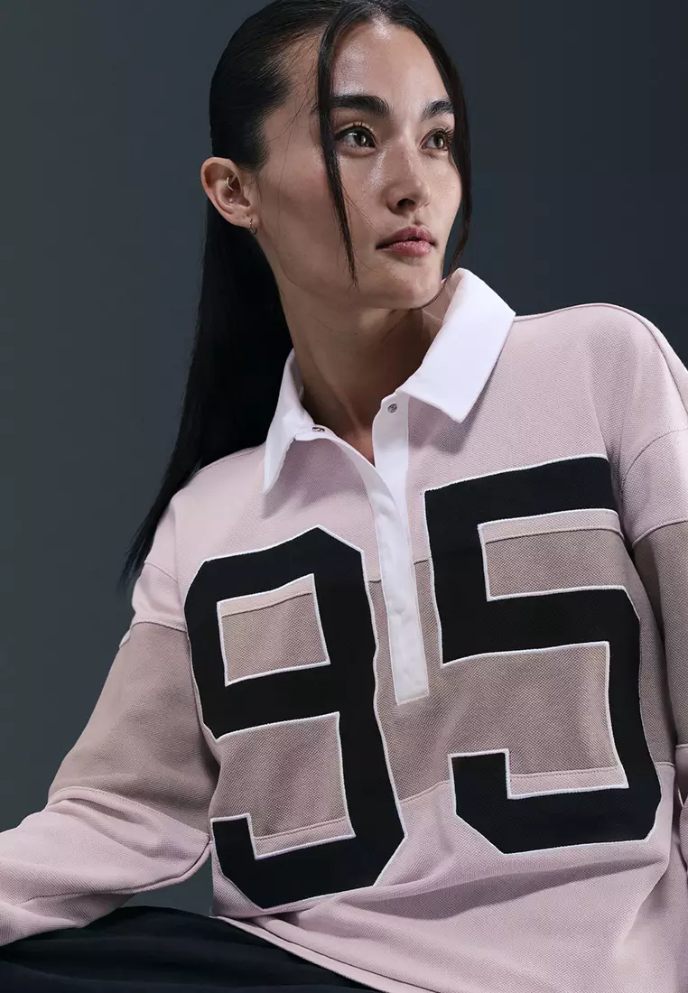 Sportswear Long-Sleeve Graphic Polo Top