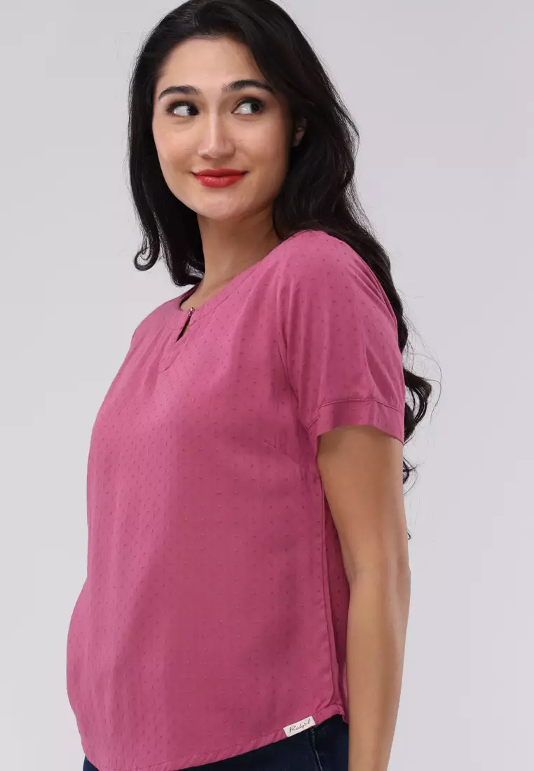 Short Slv. Roundneck Blouse