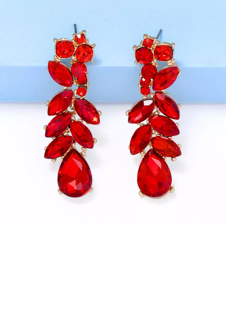 Buy Glamorousky Fashion Simple Plated Gold Leaf Water Drop Shape