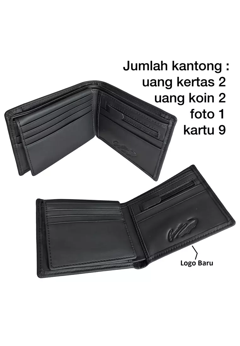 Crocodile 887BY Dompet Pria Men Wallet Leather Kulit Original - Hitam