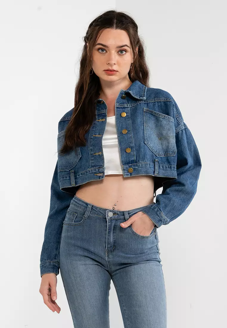 Jean jacket sale tube top