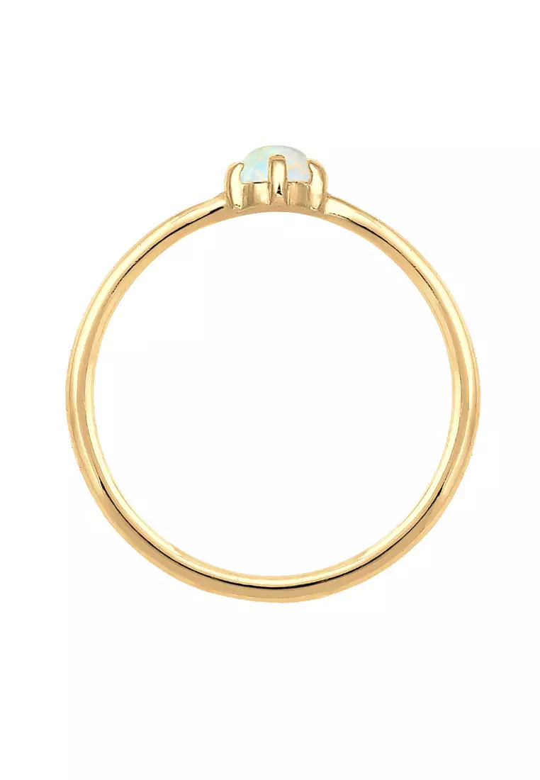 Ring Basic Geo OpalGold Plated