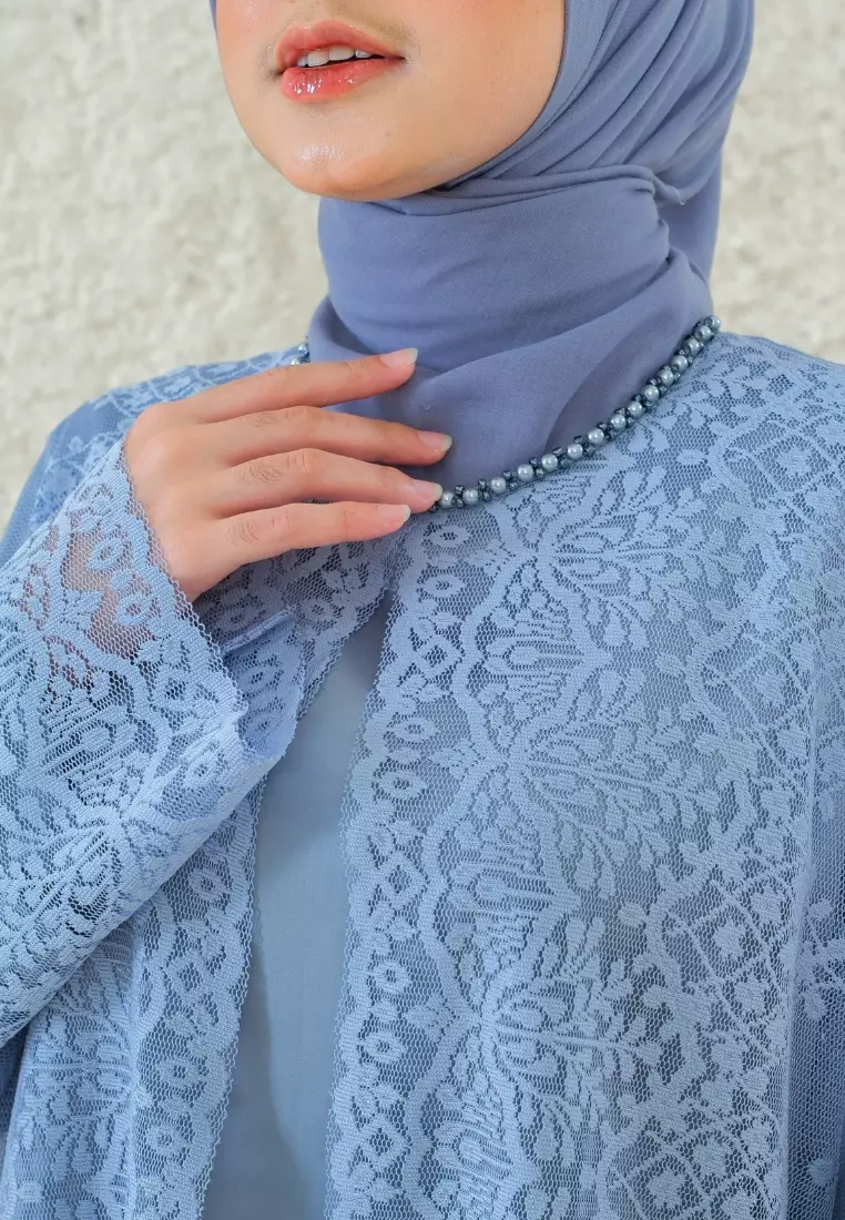 Tunic Borkat Blue Payet Long Sleeve Elegan Look By Brilliant Girl