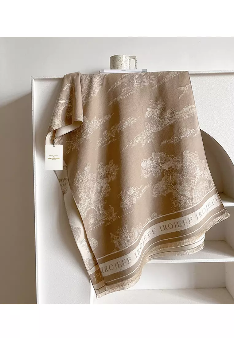Landscape Painting Faux Cashmere Scarves AS-SY28625