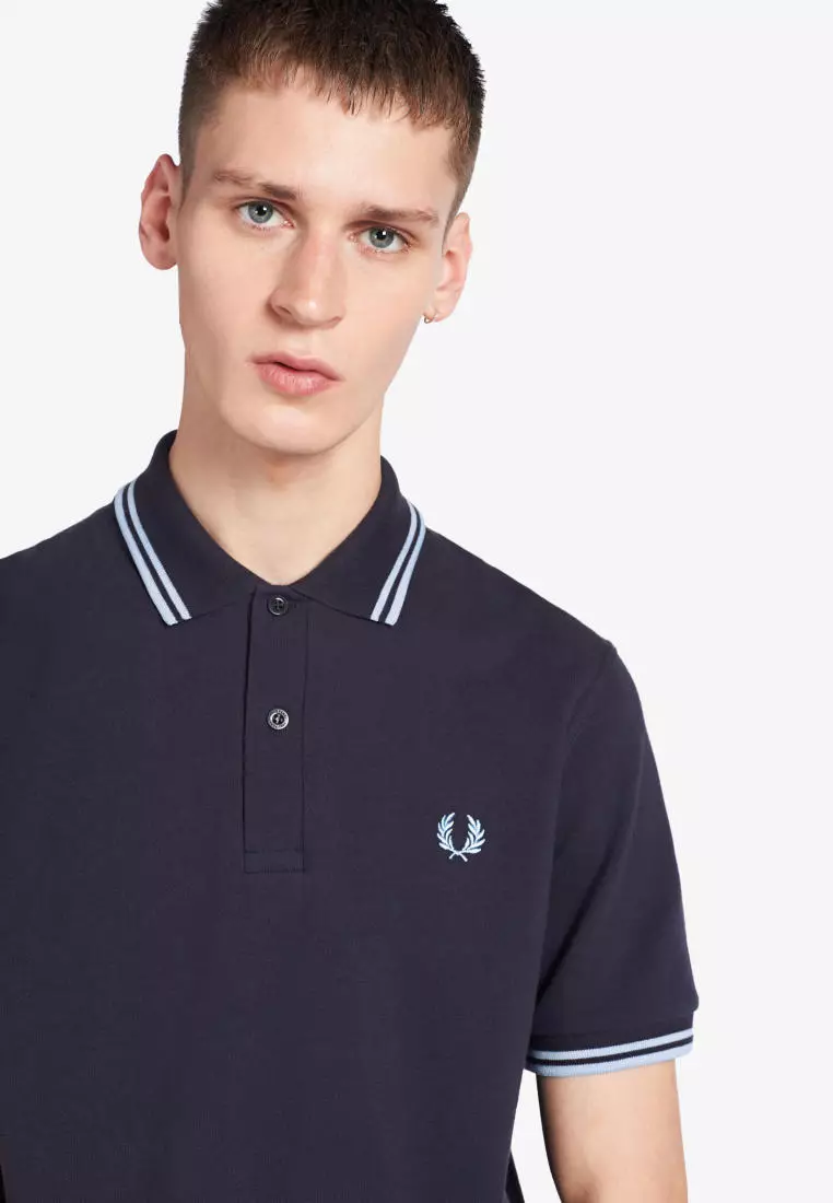 Fred Perry M12 Twin Tipped Fred Perry Shirt (Navy / White / White)
