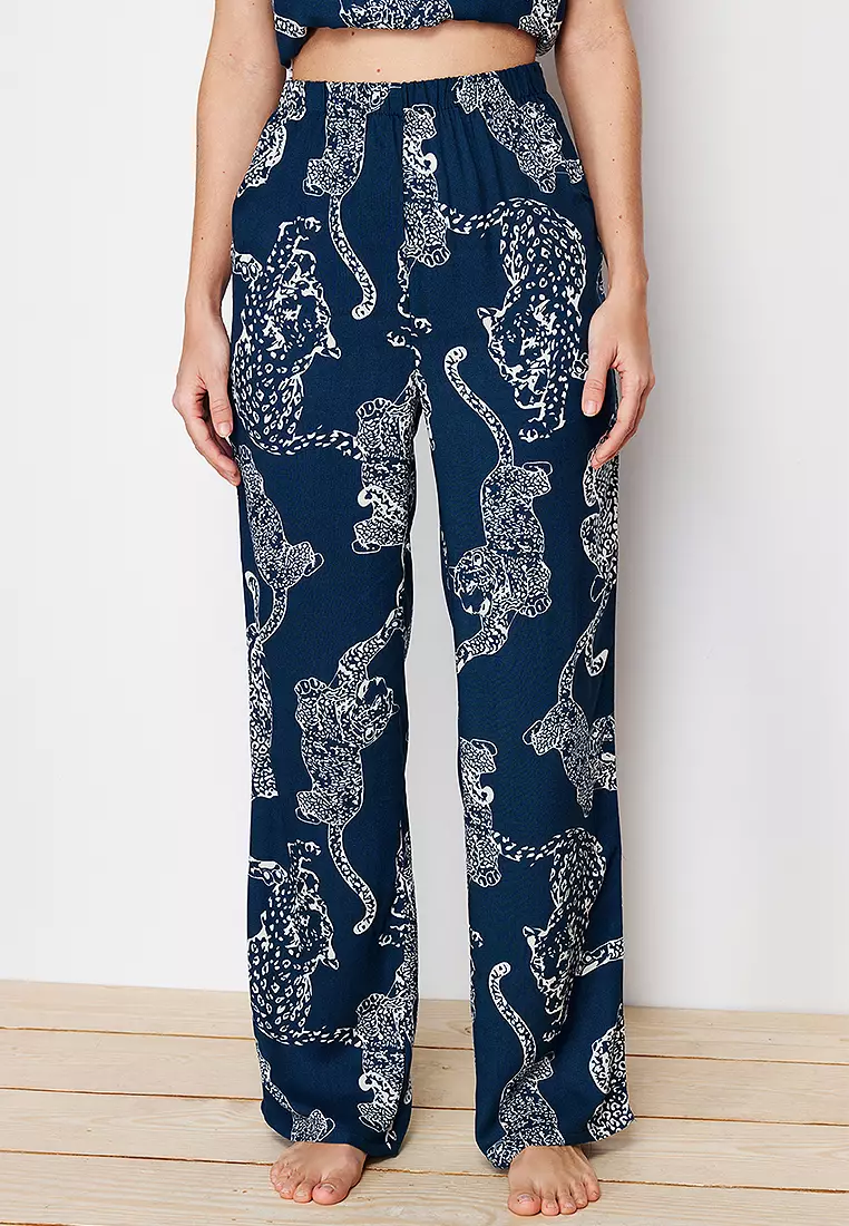 Tigers Patterned Viscose Pajama Set