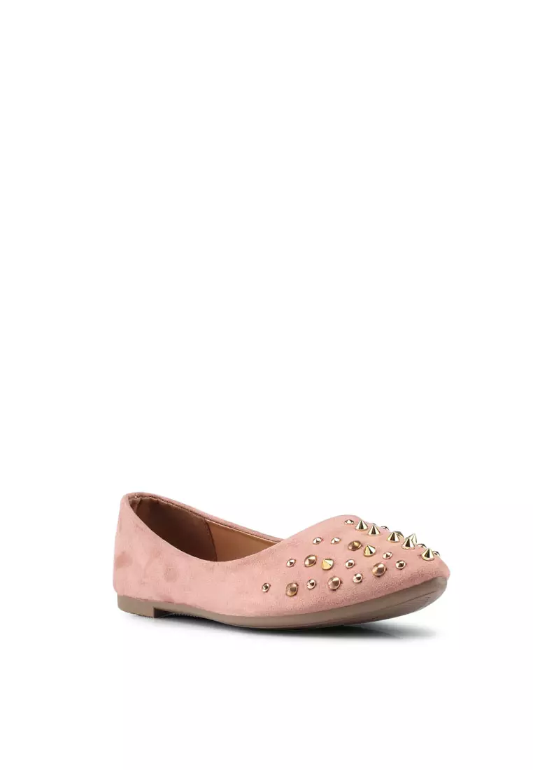 White hot sale studded flats