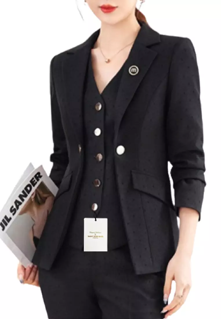 Slim Fake Two-Piece Suit Set YGH-EM2306-1