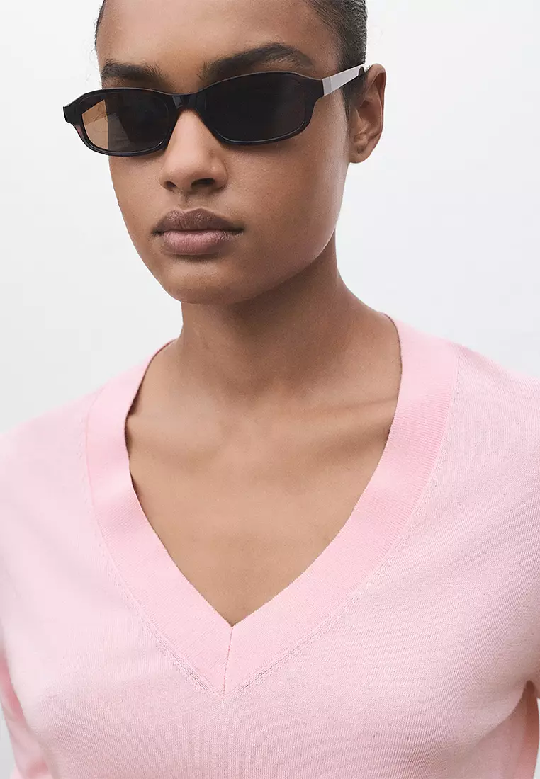 Fine-Knit V-Neck Sweater