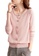 OUNIXUE pink Crew Neck Beaded Rib Knit Sweater A519CAACC42692GS_1