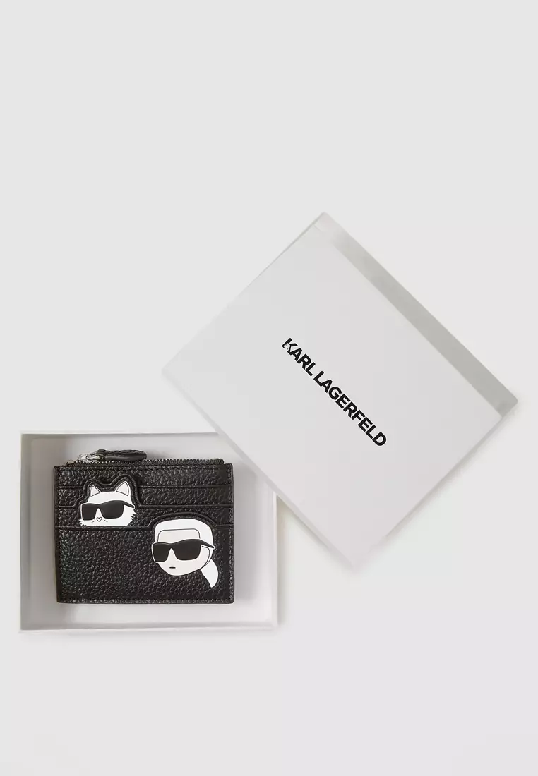 Ikon Pebble Karl Choupette Zip Card Holder