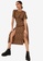 MISSGUIDED brown Flutter Sleeve Midi Dress DA73DAA5CF83A1GS_1
