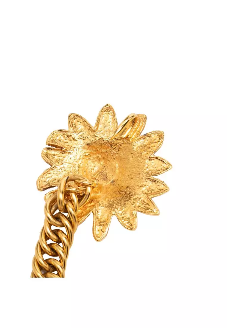 Pre-Loved Chanel Gold Plated Leo Lion Sun Medallion Charm Necklace