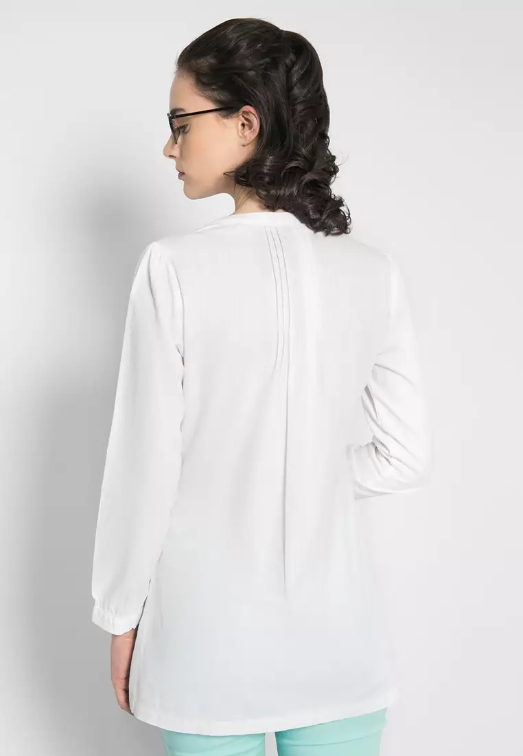 LGS - Kemeja Blouse Wanita - Motif Bordir - Warna Putih - LLSH.385.P1028.B337.7C-L/S