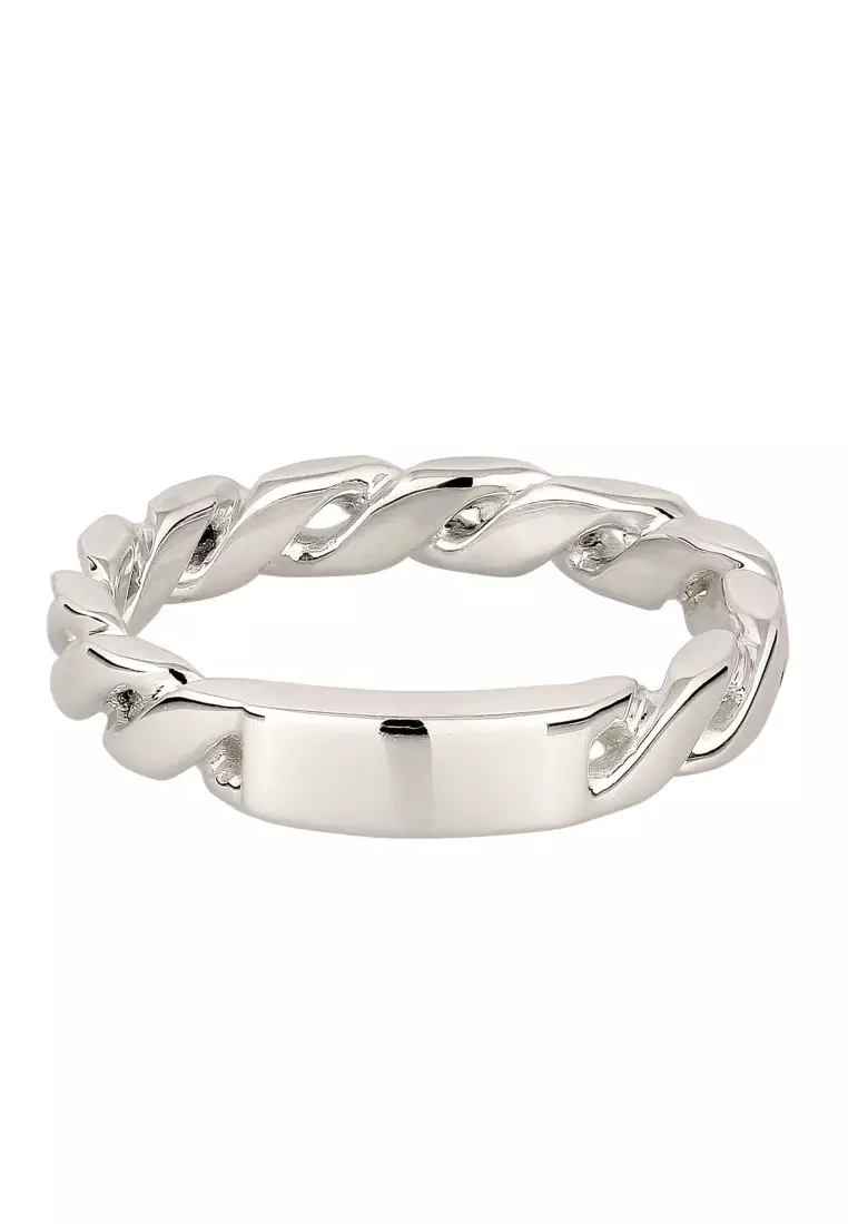 EXCLUSIVE Cincin Perhiasan Perak 925 Pria Bandring Twist Design
