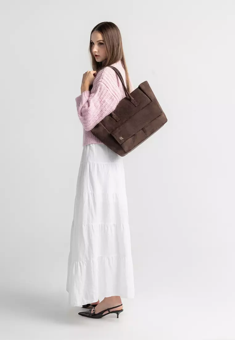 Aure M Tote Suede - Espresso