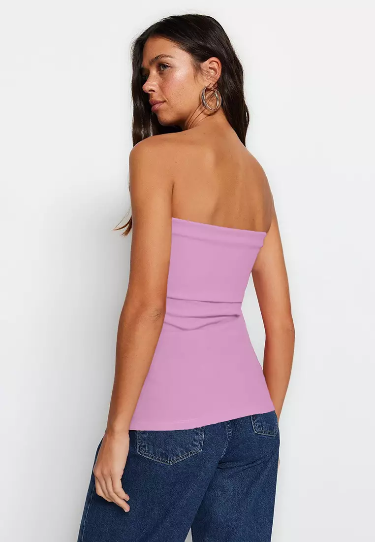 Side Zip Strapless Top
