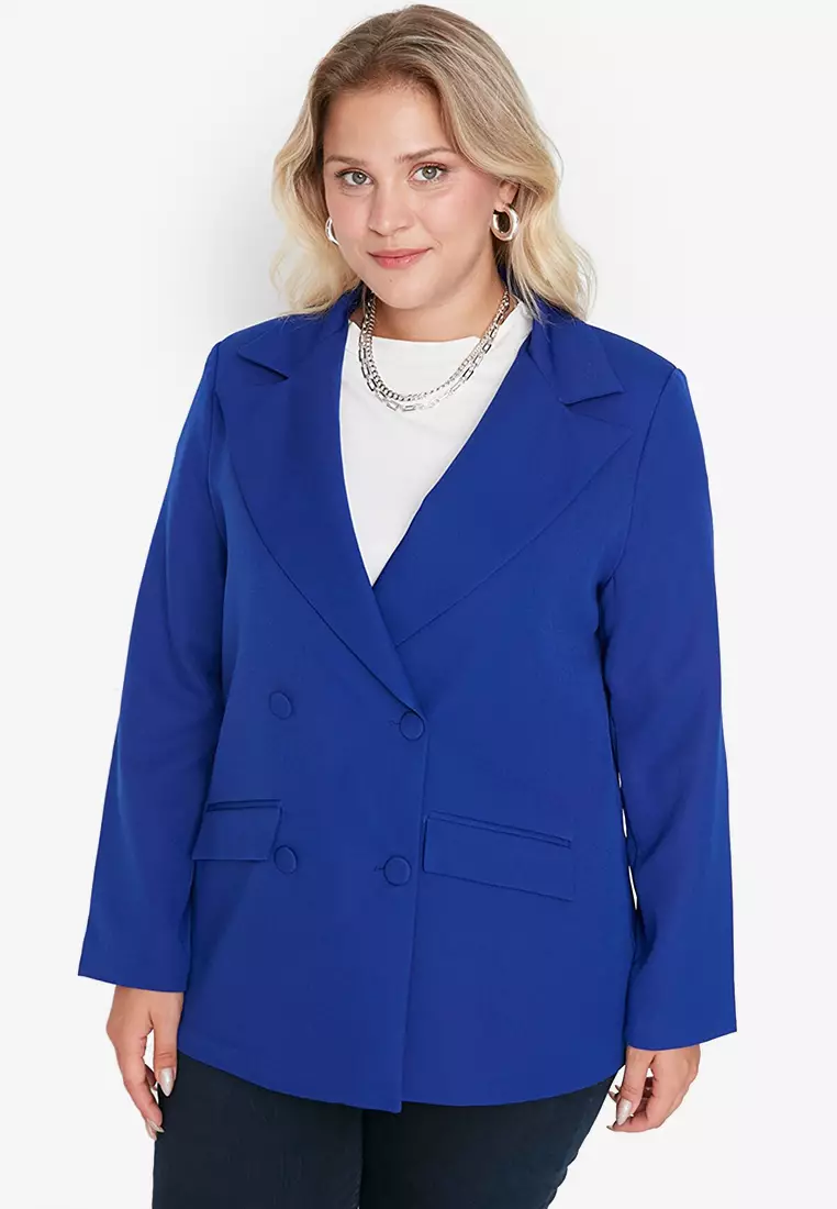 Buy Trendyol Plus Size Classic Blazer 2024 Online ZALORA Philippines