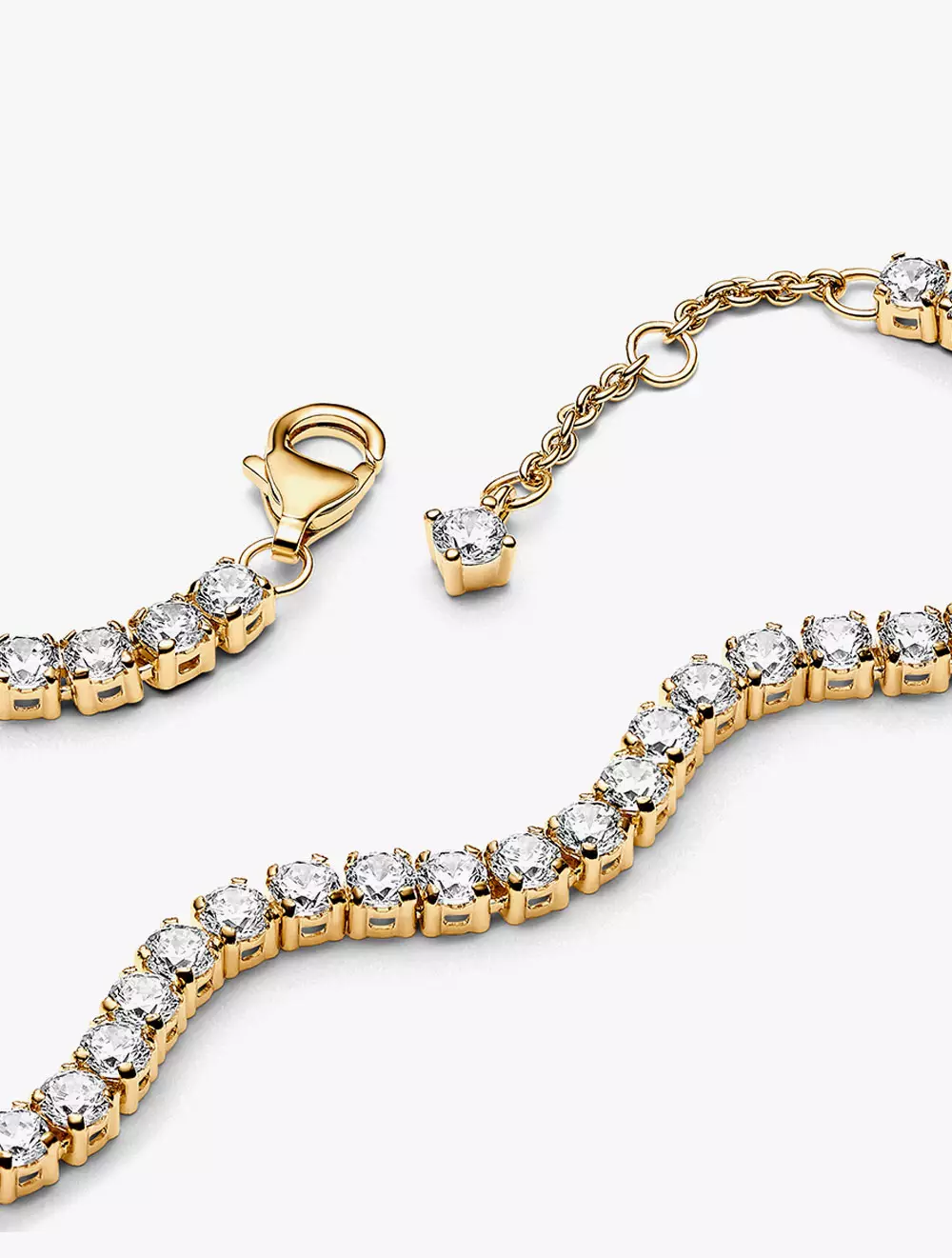 14k Gold-plated tennis bracelet with clear cubic zirconia
