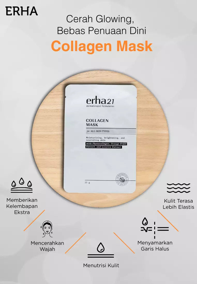 ERHA Collagen Mask 4 Pcs - Masker Wajah Anti Penuaan