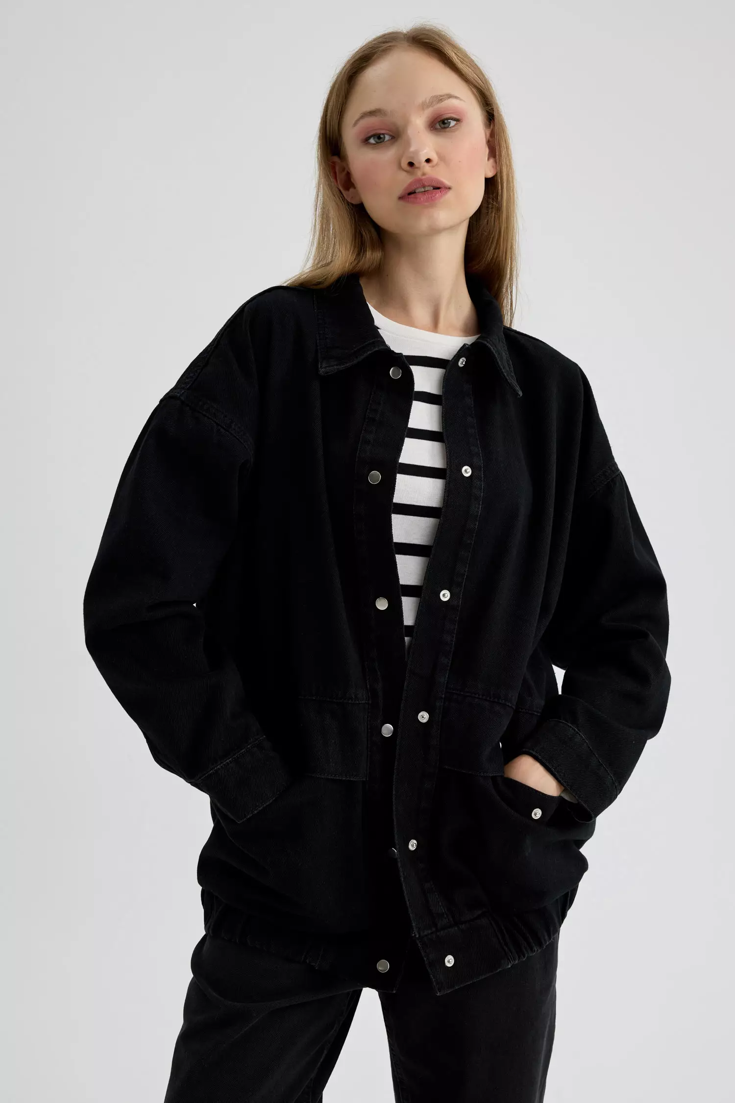 Oversized black online corduroy jacket
