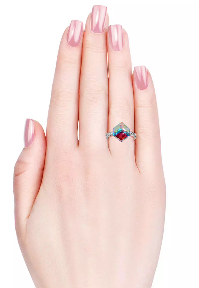 Cube Ring AB WG - Cincin Crystal by Her Jewellery