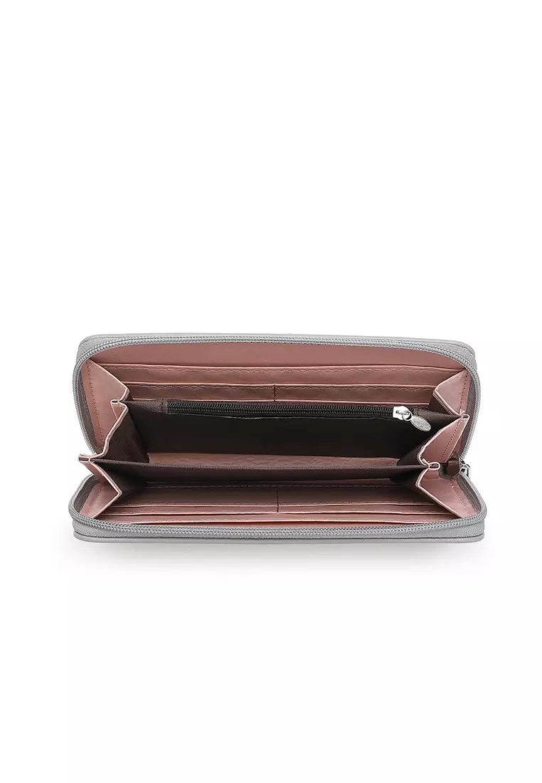 Women's Long Zipper Wallet - Grey