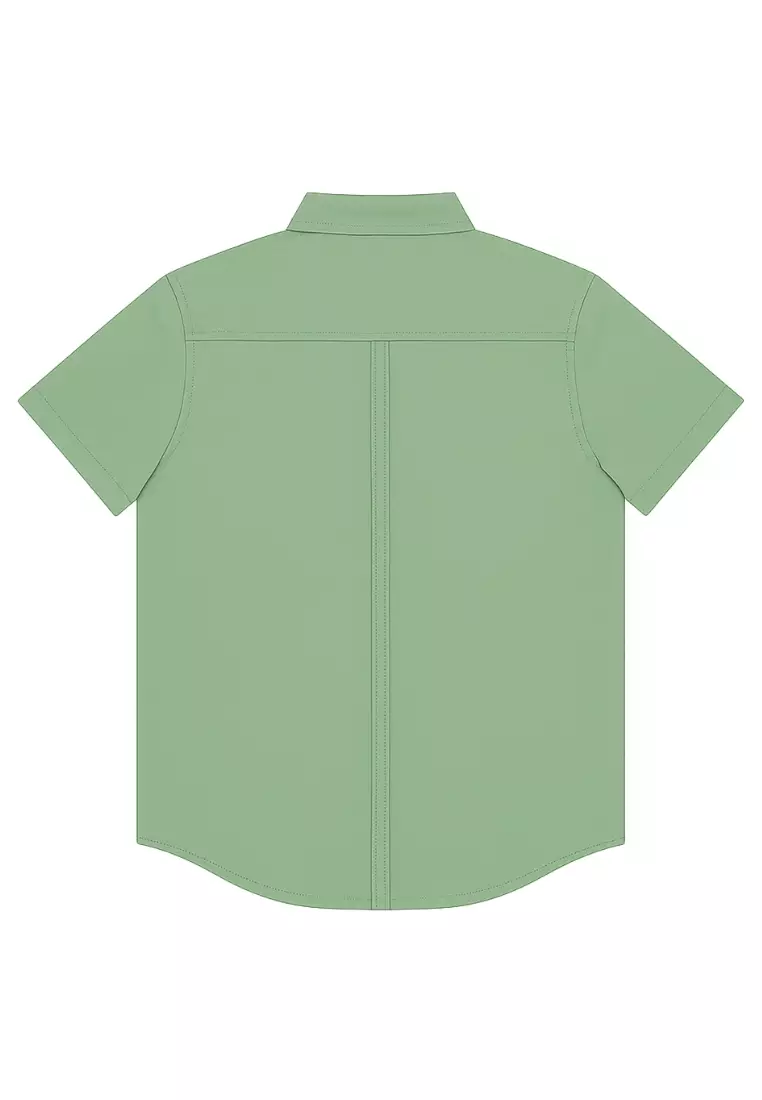 POLICE Kemeja Polos Cotton Kantong Dua Anak Laki Laki