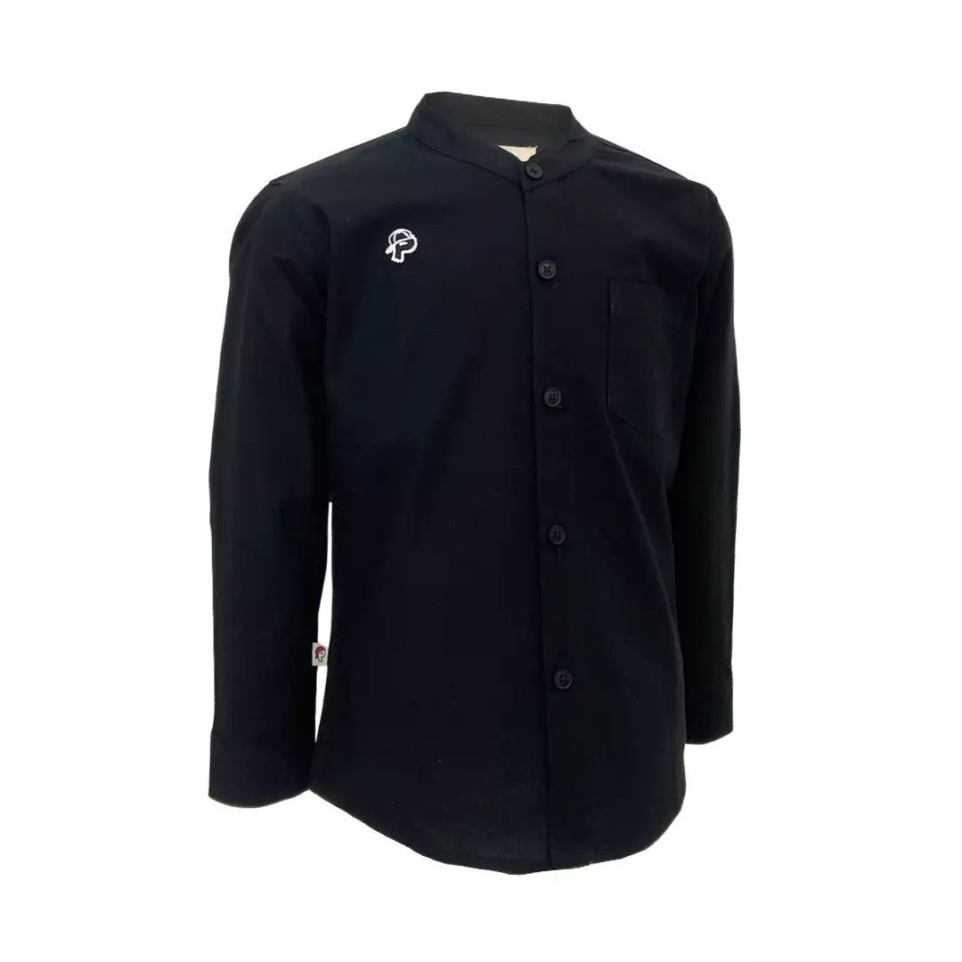 Pingu Kemeja Anak Laki Laki Granded Polos Panjang Hitam D94800132D