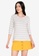 Freego white Stripe Jersey Cotton 3/4 Sleeve T-Shirt A432EAA013569AGS_1