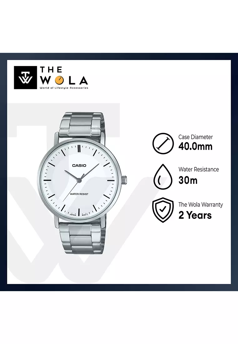 MTP-VT04D-7E Men Analog Watch Silver Stainless Steel Strap