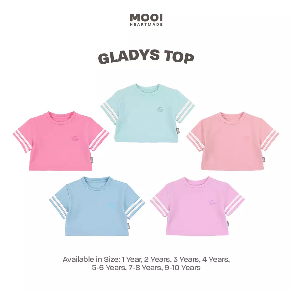 Mooi Kaos Anak Perempuan Gladys Top - Blue Mint