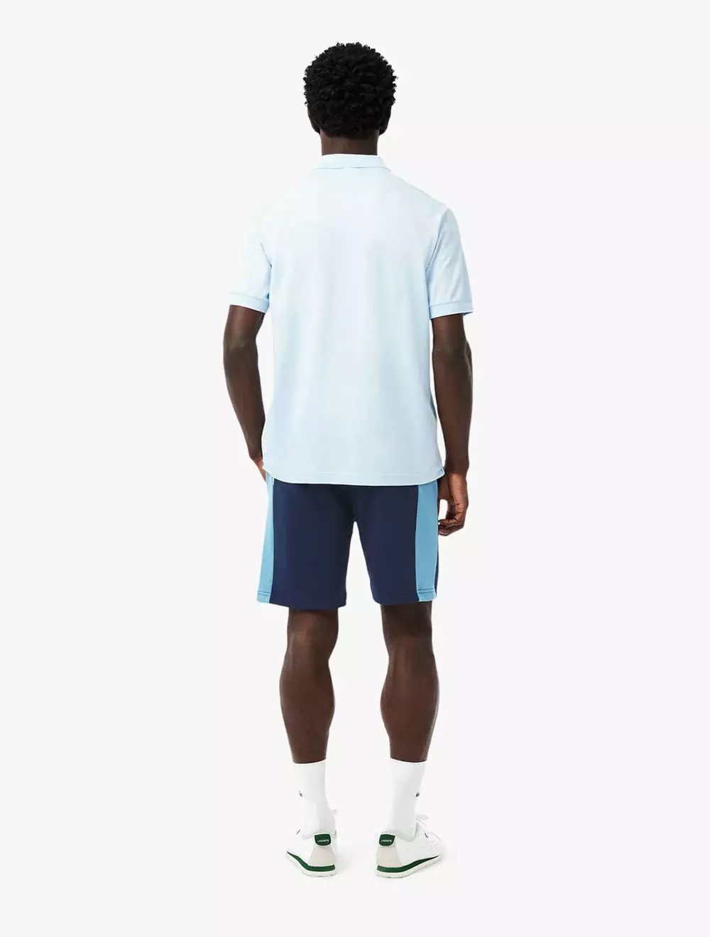 Cotton Fleece Colour-Block Shorts - Blue