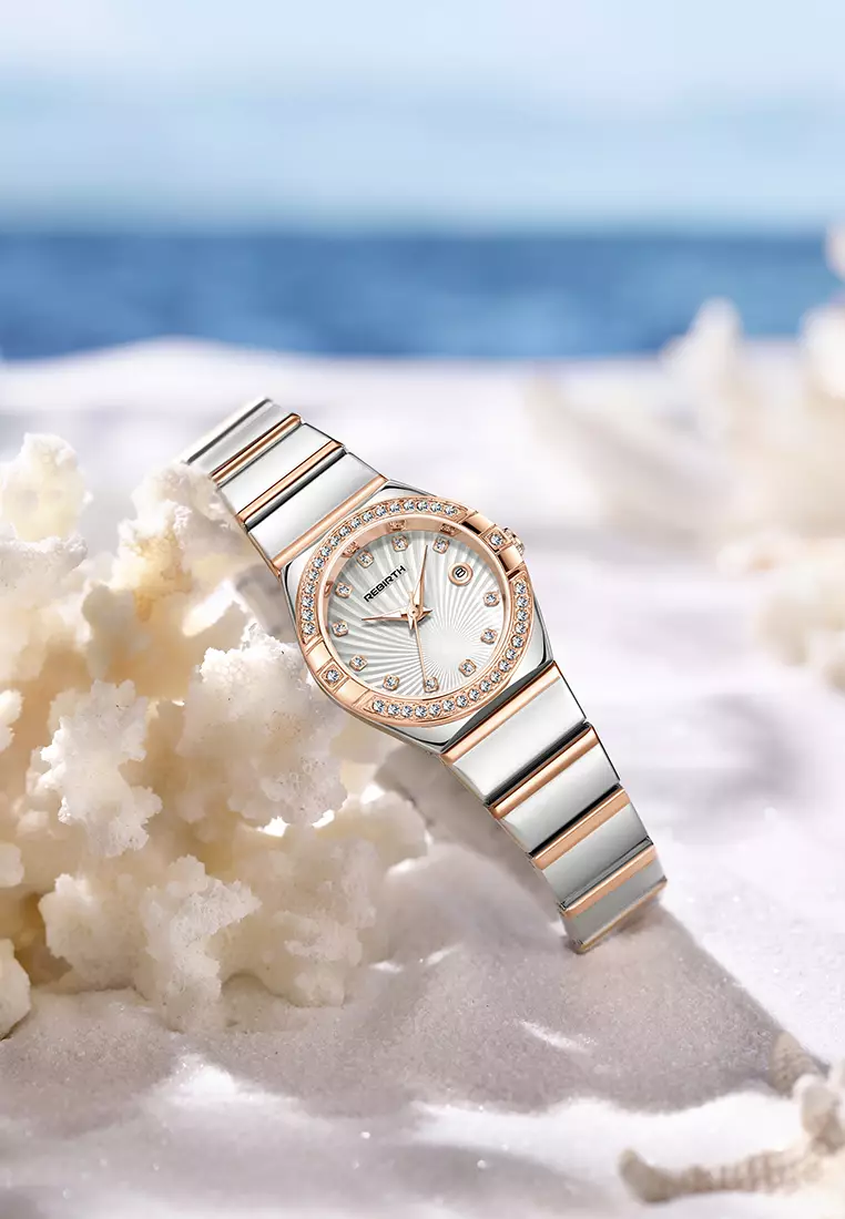 Jam Tangan Wanita Original Gaya Korea Anti Air Anggun Bercahaya Jam Tangan Cewek rosewhite