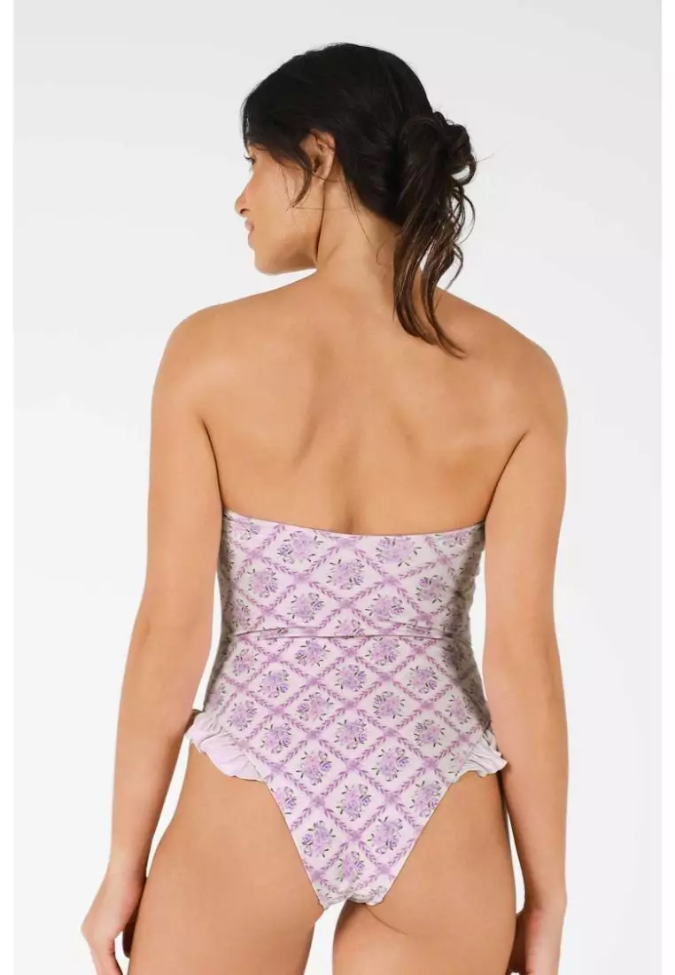 Lily Ruffled One Piece Swimsuit / Lavender Tea Final Sale