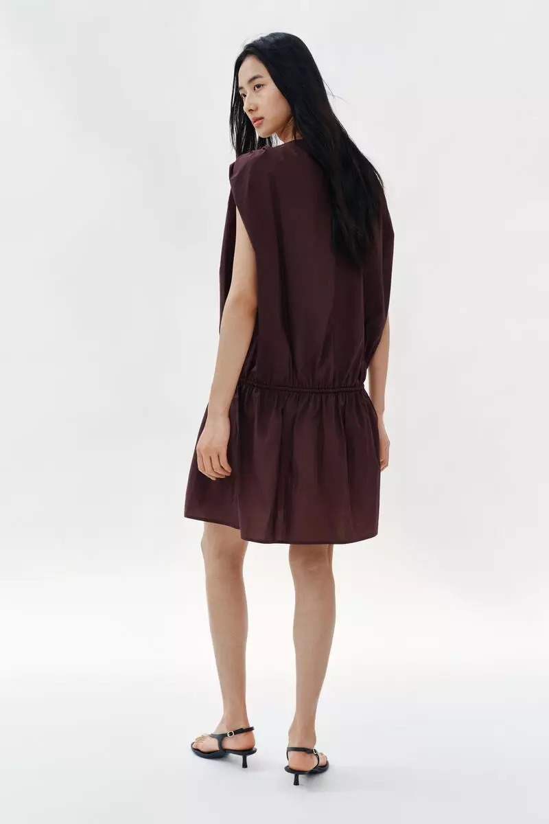 h&m brown draped dress HALLE HALTER MINI DRESS – Shore