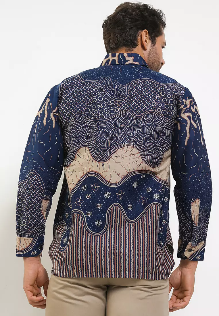 Leandro Kemeja Batik Exclusive Premium Pria Casual Modern Lengan Panjang