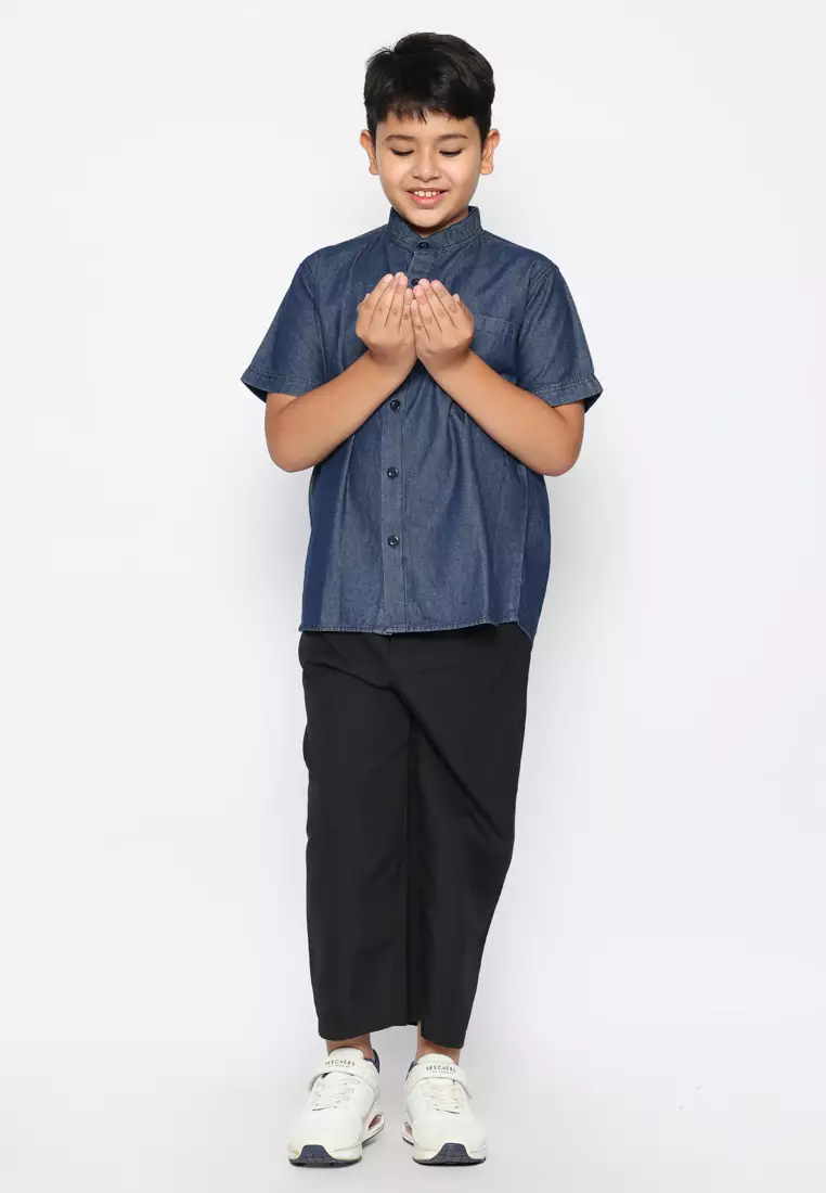 Kemeja Anak Laki Lengan pendek Chambray - GRATE