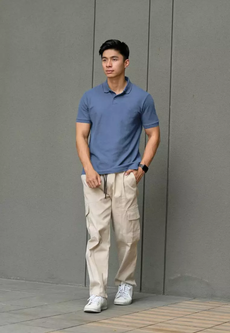 Kale Park Steel Blue / Kaos Polo Pria Lengan Pendek Kerah / Polo Shirt Slim Fit