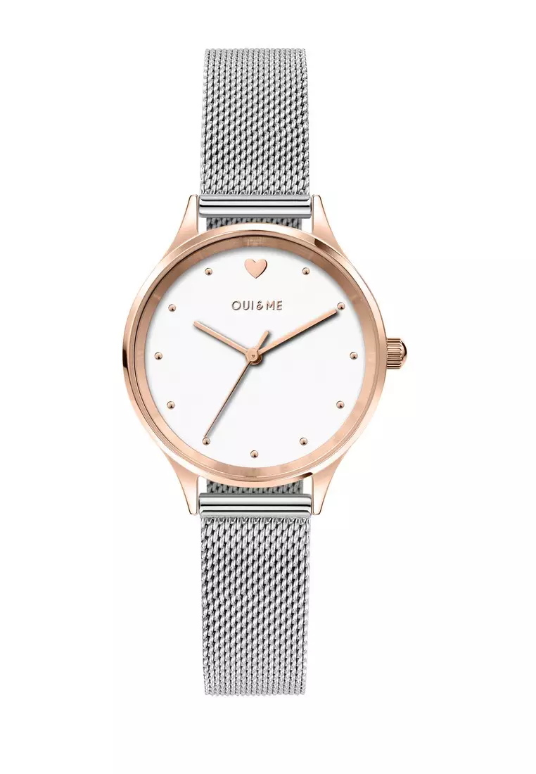 [Sustainable Watch] Oui & Me Minette Quartz Watch Silver Metal Band Strap ME010169