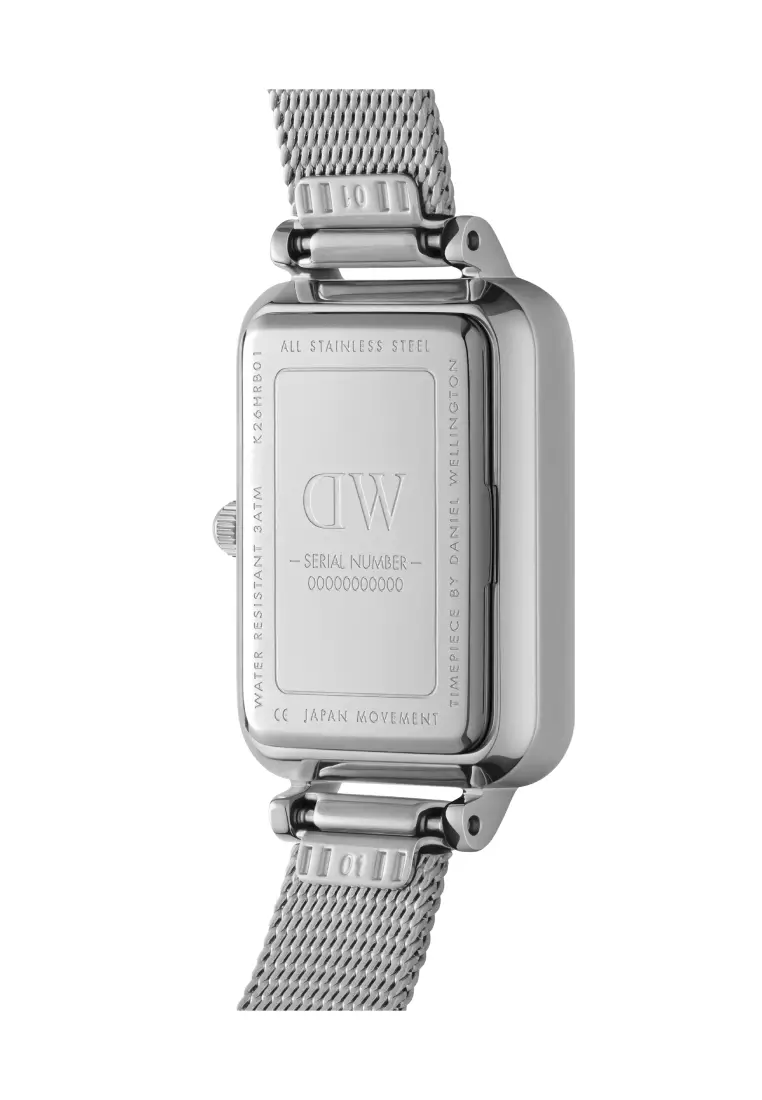 Quadro 20x26mm Bezel Mesh Black MOP Silver - DW Women's watch casual fashion Ladies Female Watch for women Stainless steel