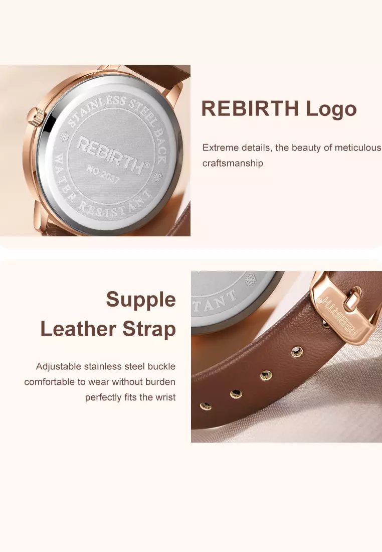 Jam Tangan Wanita Minimalist Dial Tali Kulit Anti Air Jam Tangan Cewek brown