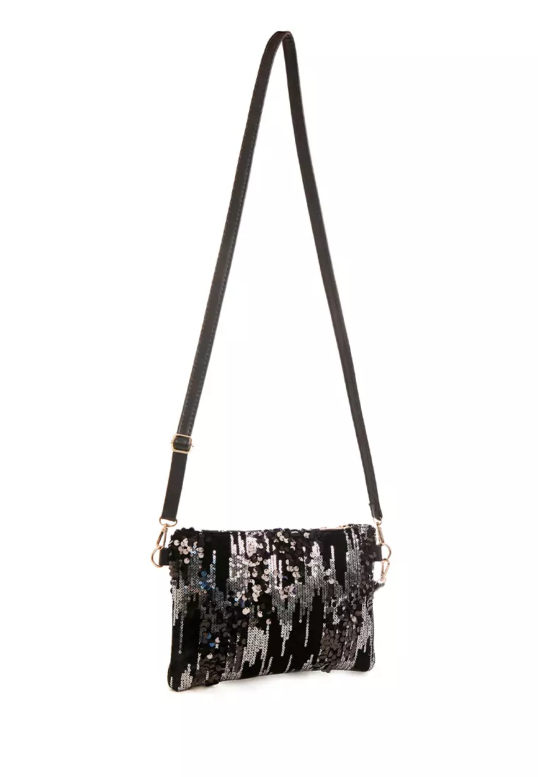 Black and silver shop cross body bag